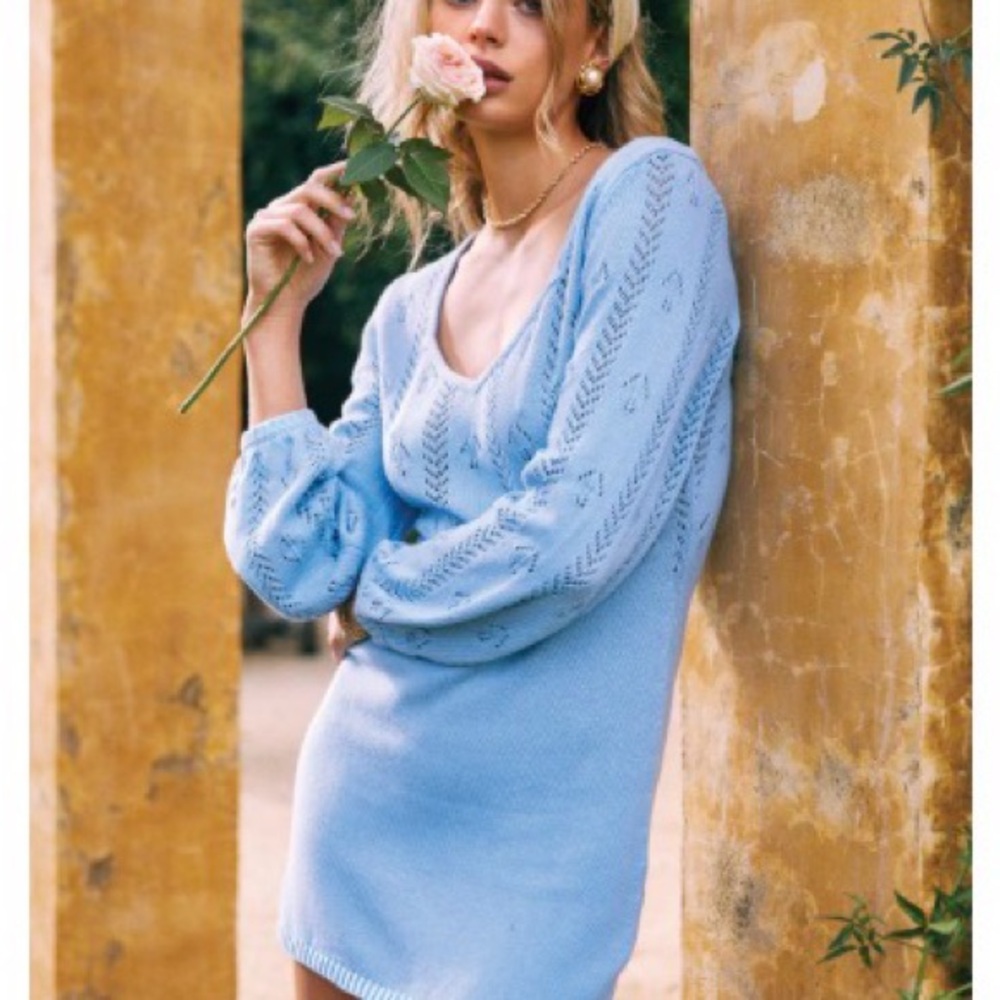 Gardenia mini dress in powder blue